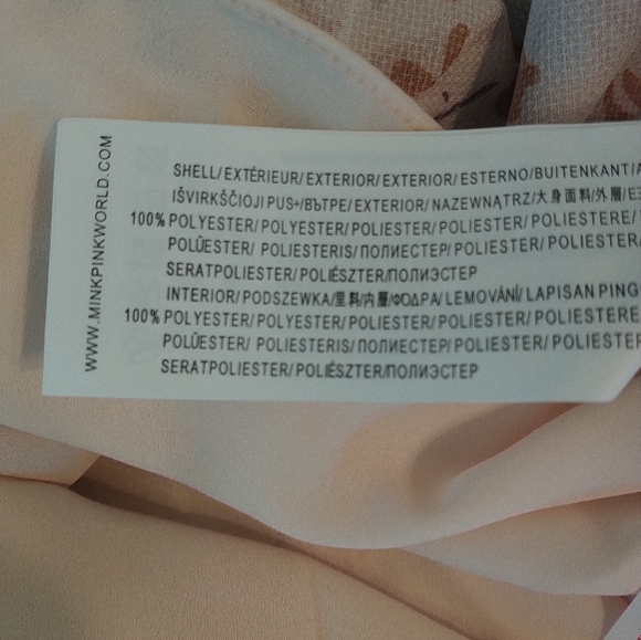 NEW Minkpink Elena Mini Dress Size Extra Large Brown Floral Ruche Ruffle XL - Picture 12 of 13